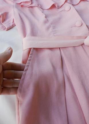 Актуальний рожевий комбінезон широкі штани палаццо від shein тренд сезону!4 фото