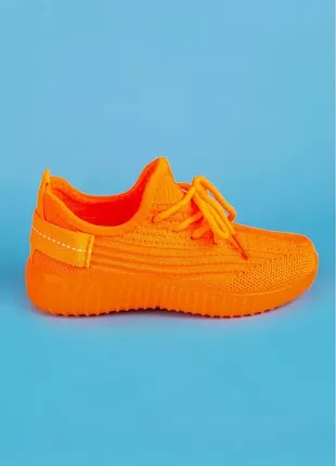 Кроссовки для мальчиков 588-3-3-1(оран) яркие оранжевые легкие текстильные3 фото