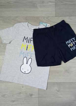 Піжама домашній костюм футболка шорти 110-116 miffy