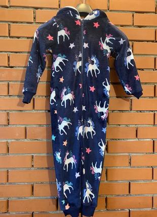 Слип, человечек, пижама из толстого флиса единорог matalan 6 р ( 116 см).