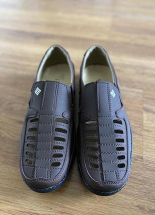 Туфлі чоловічі літні коричневі прошиті зручні ( код 6318 )7 фото