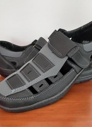 Туфлі чоловічі літні чорні (код 7119)