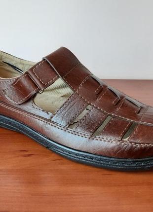Туфли мужские летние коричневые удобные (код 722)2 фото