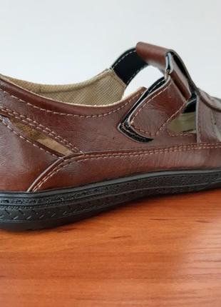 Туфли мужские летние коричневые удобные (код 722)5 фото