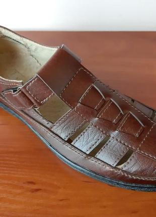 Туфли мужские летние коричневые удобные (код 722)6 фото