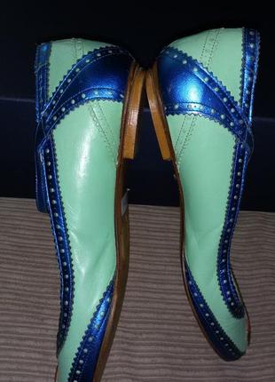 Классные кожаные туфельки otto et moi (испания) размер 38 (24,5 см)5 фото