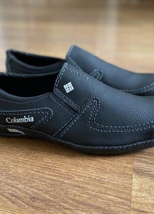 Мужские туфли черные без шнурков прошитые повседневные удобные (код 5196)