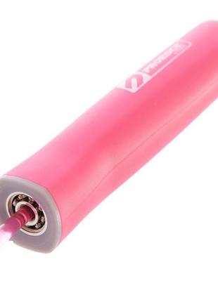 Скакалка скоростная с подшипником с силиконовыми ручками fi-1947 розовый3 фото