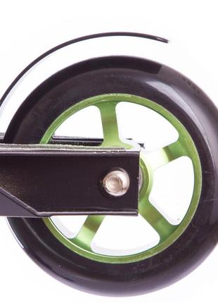 Самокат металевий трюковий з алюмінієвими колесами для початківців ym-01 зелений7 фото