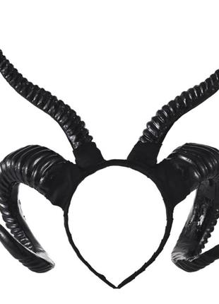Обруч черные рога демона для хэллоуина + подарок2 фото