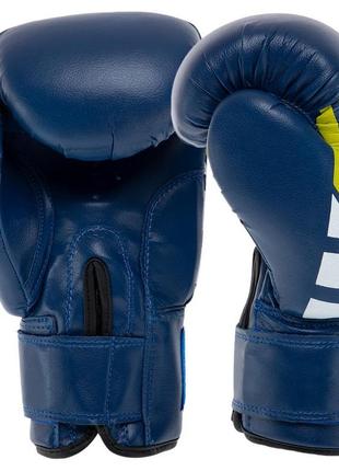 Перчатки боксерские на липучке pvc matsa ma-7757 синий4 фото