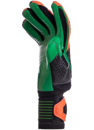 Перчатки вратарские с защитой пальцев soccermax с чехлом  8-10 gk-001 зеленый3 фото