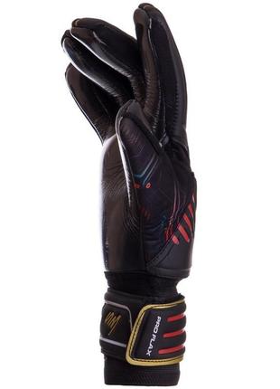 Перчатки вратарские с защитой пальцев soccermax с чехлом  8-10 gk-003 черный3 фото