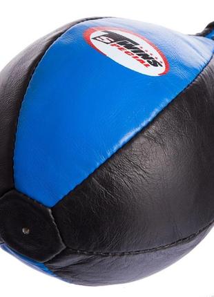 Кожаная груша боксерская пневматическая twins spl020b черный-синий2 фото