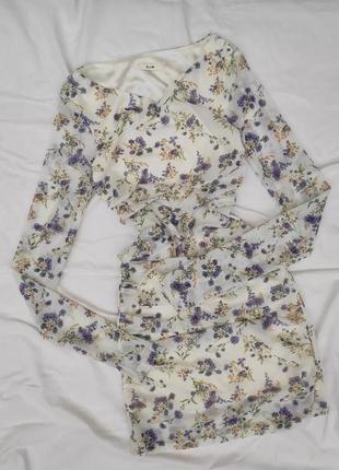 Квіткова сукня ✨x.lin✨ сукня-сіточка у квітковий принт сукня із сіточкою1 фото