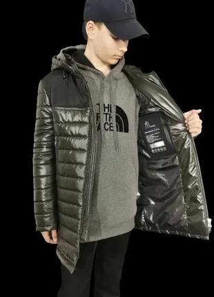 Модная весенне-осенняя удлиненная куртка для мальчика (140-164р)2 фото