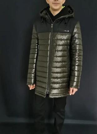 Модная весенне-осенняя удлиненная куртка для мальчика (140-164р)3 фото