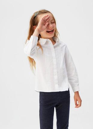 Рубашка белая, рубашка mango на девочку 11-12 р3 фото