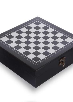 Набір настільних ігор шахи, покер 2 в 1 дерев'яні w2624 коричневий7 фото