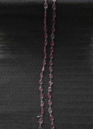 Подвоєнне намисто лилово фіолетове3 фото