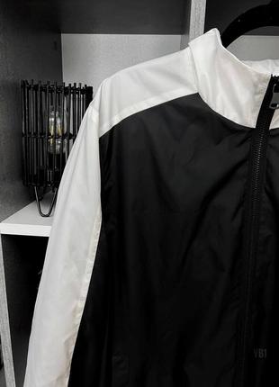 Ветровка мужская черная с белым  ⁇  спортивные куртки4 фото