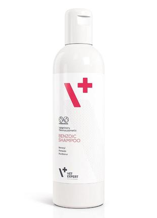 Vet expert benzoic shampoo (вет експерт бензоїк шампунь) антибактеріальний протигрибковий для котів і собак, 250 мл