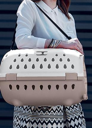 Переноска пластикова для тварин stefanplast (стефанпласт) travel chic pet carrier 34,5х50х32см
