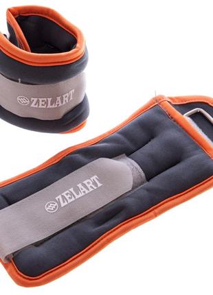 Обтяжувачі-манжети для рук і ніг (2 x 0,5 кг) zelart fi-5733-1 помаранчевий