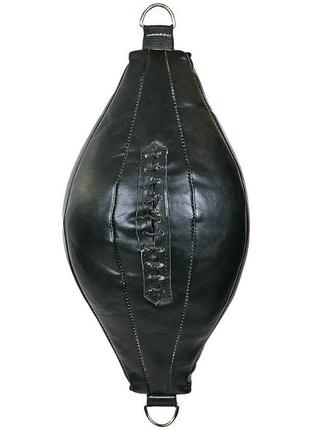 Шкіряна груша боксерська sportko gk-2 (розмір 50х24см) чорний2 фото