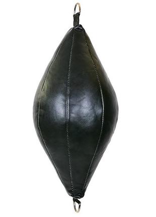 Шкіряна груша боксерська sportko gk-2 (розмір 50х24см) чорний4 фото