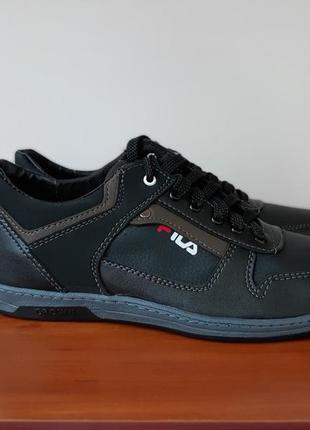 Мужские туфли черные прошитые на шнурках удобные ( код 199 )