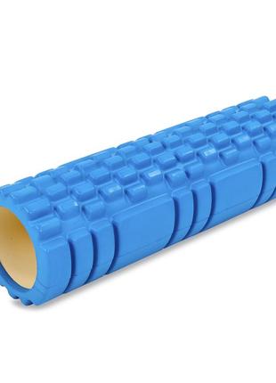 Ролик для занять фітнесом і йогою sp sport grid combi roller fi-6675 синій