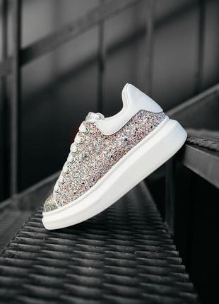 Крихітки жіночих aleexander mcqueen low loc-up glitter leather олександр маквін