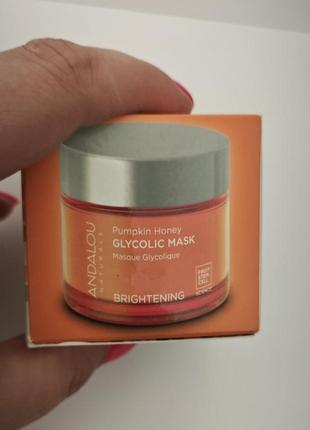 Andalou naturals гліколева маска для обличчя brightening pumpkin honey glycolic mask 50мл (гарбуз та1 фото