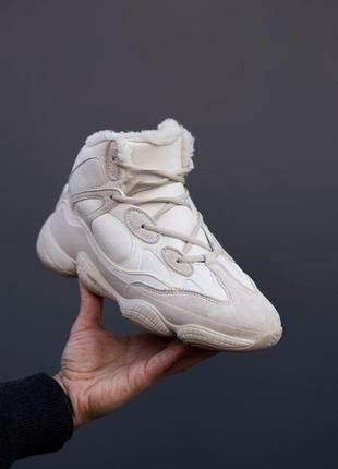 Adidas yeezy boost 500 high beige winter fur1 фото