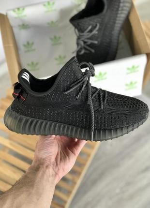 Мужские кроссовки  adidas yeezy boost 350 v2 black full reflective9 фото