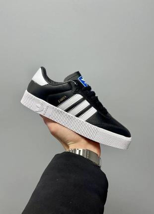 Женские кроссовки  adidas samba rose black white3 фото