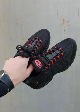 Женские кроссовки  nike air max 95 black red6 фото