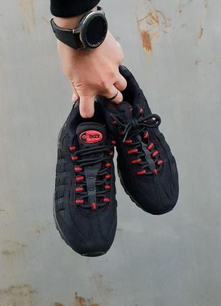 Женские кроссовки  nike air max 95 black red4 фото