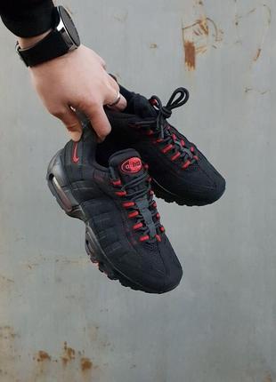 Женские кроссовки  nike air max 95 black red8 фото