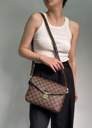 Сумка в стиле louis vuitton pochette metis brown3 фото