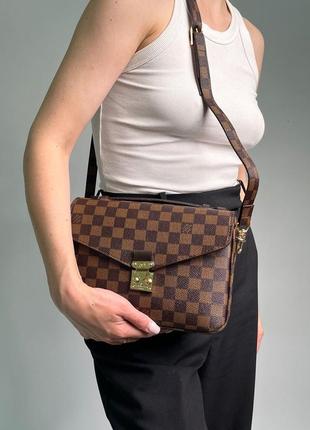 Сумка в стиле louis vuitton pochette metis brown4 фото