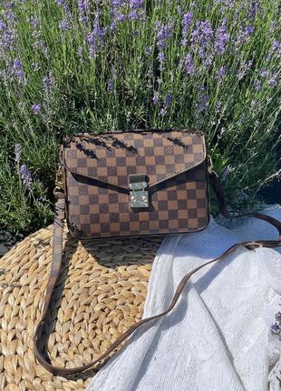 Сумка в стиле louis vuitton pochette metis brown5 фото