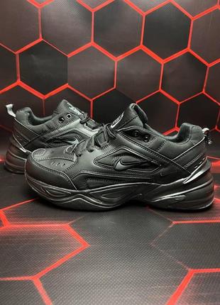 Чоловічі кросівки   nike air monarch full black найк монархи черные