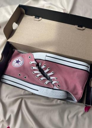 Кеды женские converse chuck taylor all star hi pink конверс8 фото