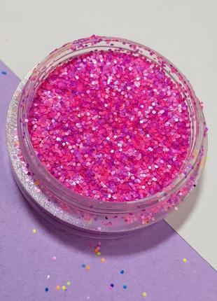 Декор меланж для дизайна в баночке ndm 13 розовый+фиолетовый 6981