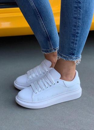 Кросівки жіночі alexander mcqueen low full white олександр маквін