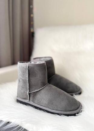 Женские ботинки ugg vegan grey сапоги, угги зимние3 фото