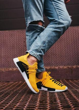 Мужские кроссовки  adidas nmd human race yellow white