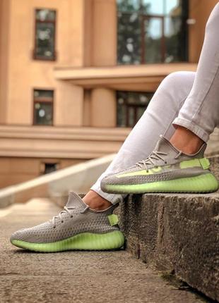 Кросівки чоловічі   adidas yeezy boost 350 v2 grey green4 фото